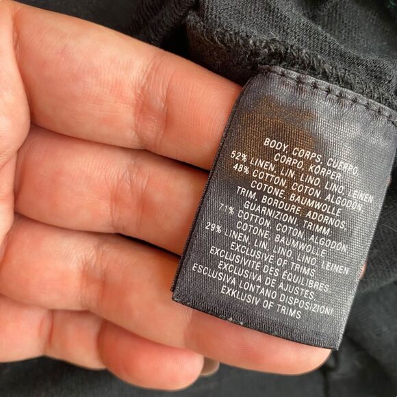 Anthropologie Meadow Rue Linen Crochet Hem Tank Black Size‎ M - Picture 7 of 7